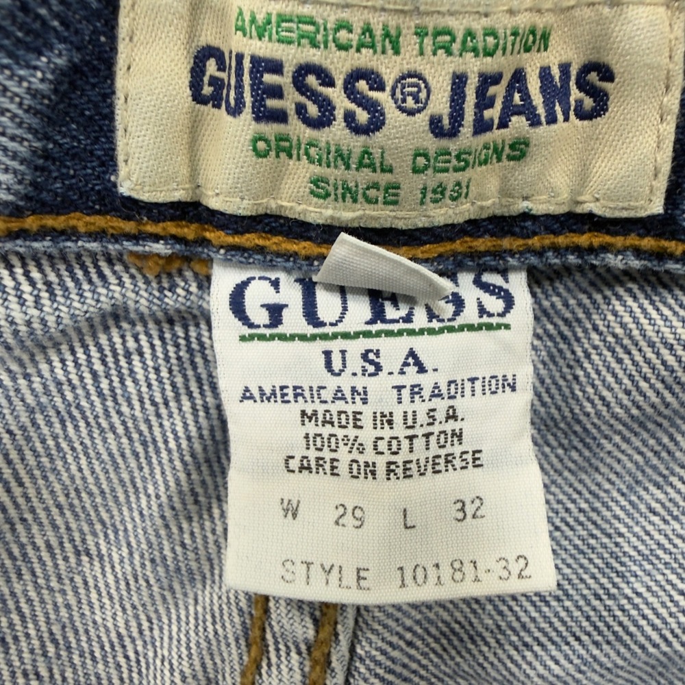 Guess Jeans Straight Leg Pants Womens 29x32 Blue Vintage High Rise Made In USA - Picture 6 of 13